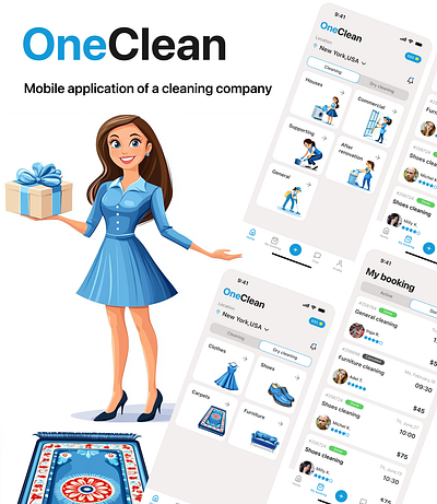 Mobile App for cleaning company app design mobile app ui ux