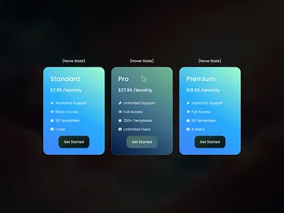 Pricing Cards UI app card card ui figma pricing card ui uiux