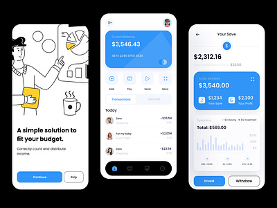 Finance service - Mobile app app app design balance bank app banking credit card finance finance app fintech investment minimal ui mobile app mobile app design mobile design mobile ui modern ui product design super app transaction