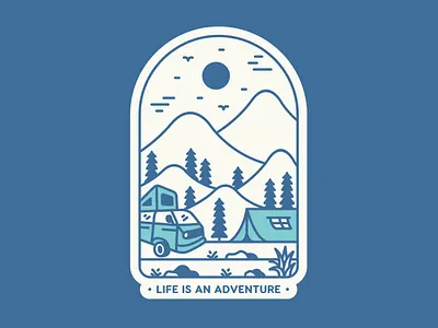 Life is an Adventure 3 adventure apparel apparel design backpacker camper camper van camping caravan holiday illustration mountain national park nature outdoor summer t shirt design tent travel vacation van