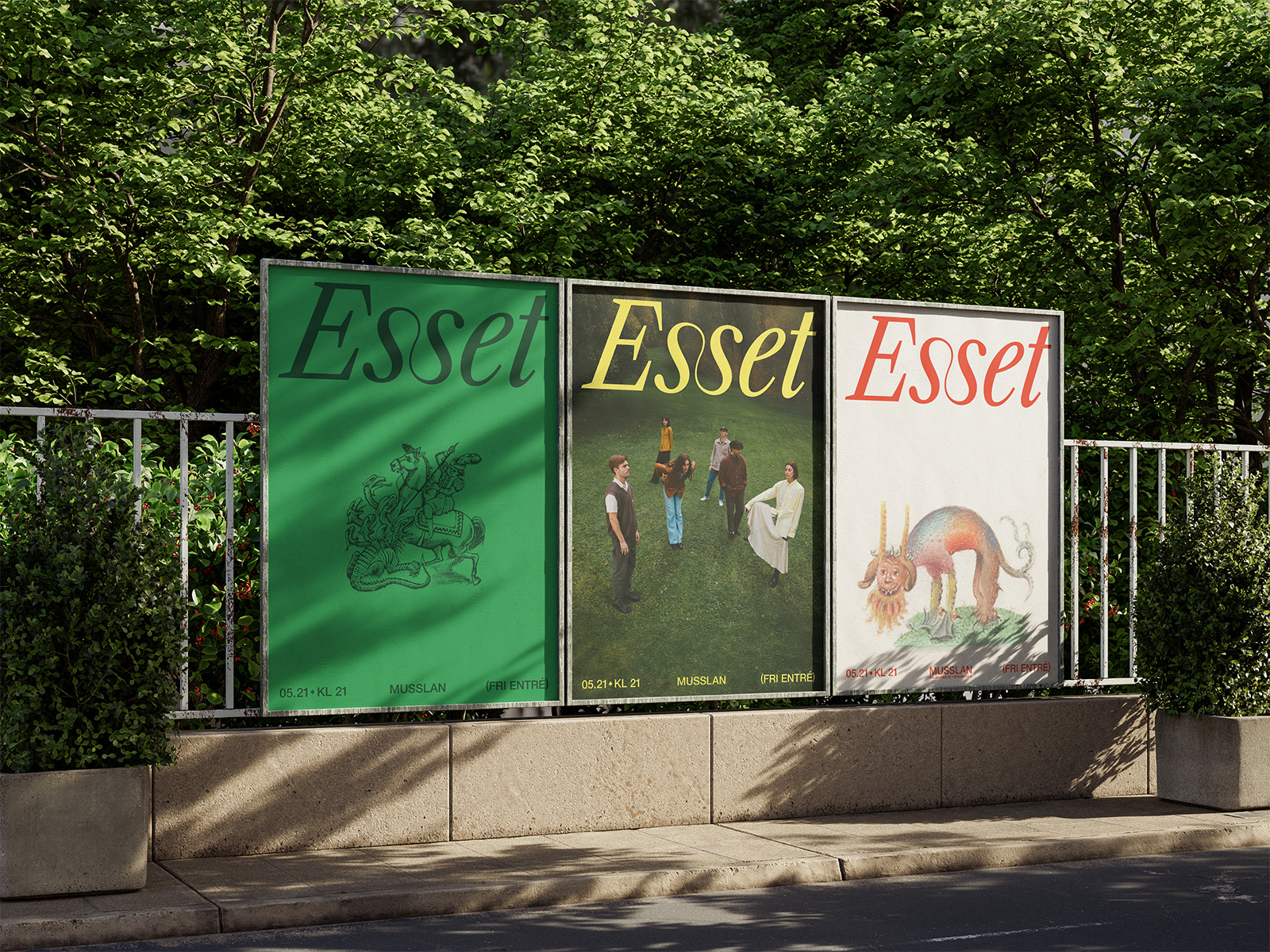First gig poster series | Esset band branding design esset gig graphic design logo music poster posters stockholm typography