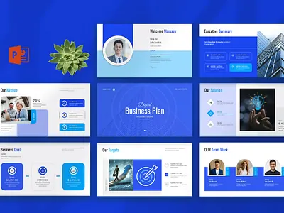 Digital Business Plan presentation template architecture business company creative deck design graphic design investor minimal pitch powerpoint presentation project proposal template