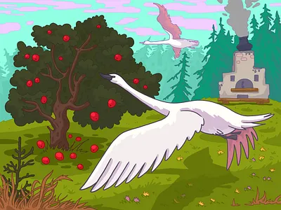 The Magic Swan Geese for gasfort studio dribbble emblem graphic illustration russia symbol vector