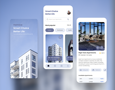 Day 1: Homica (Apartment Booking App ) apartment mobile app app design ui