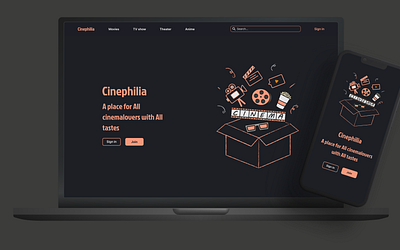 Cinephillia app branding design graphic design illustration ui ux vector