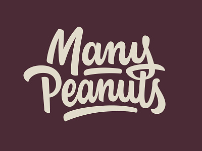 Wordmark Concept for Many Peanuts brown brush script hand lettering lettering lettering logo ligature logo logotype peanut peanuts script type typography wells wells collins wordmark wordmark design