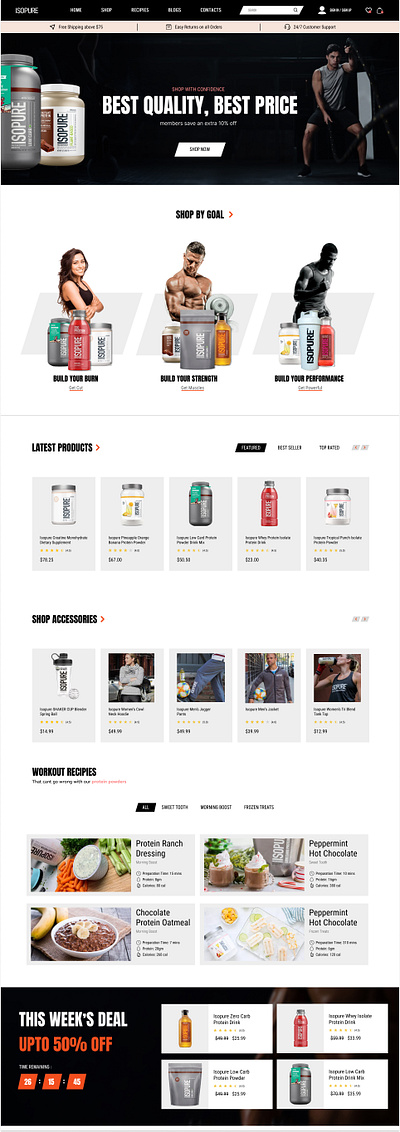 Revamped the landing page of Isopure website. branding desgin figma ui website