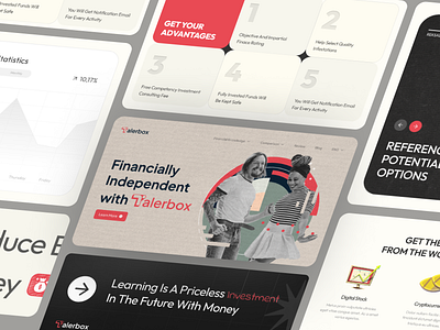 Talerbox-Website banking branding concept crypto design education finance fintech graphic design header landing page logo modren money rebrading saving startup ui ux vintage