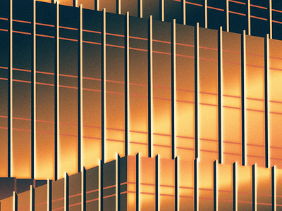 Golden Hour architecture building design detail digital digital art exterior glass gold gradient grain hour illustrator ilustration orange peach poster print rhytm warm colors