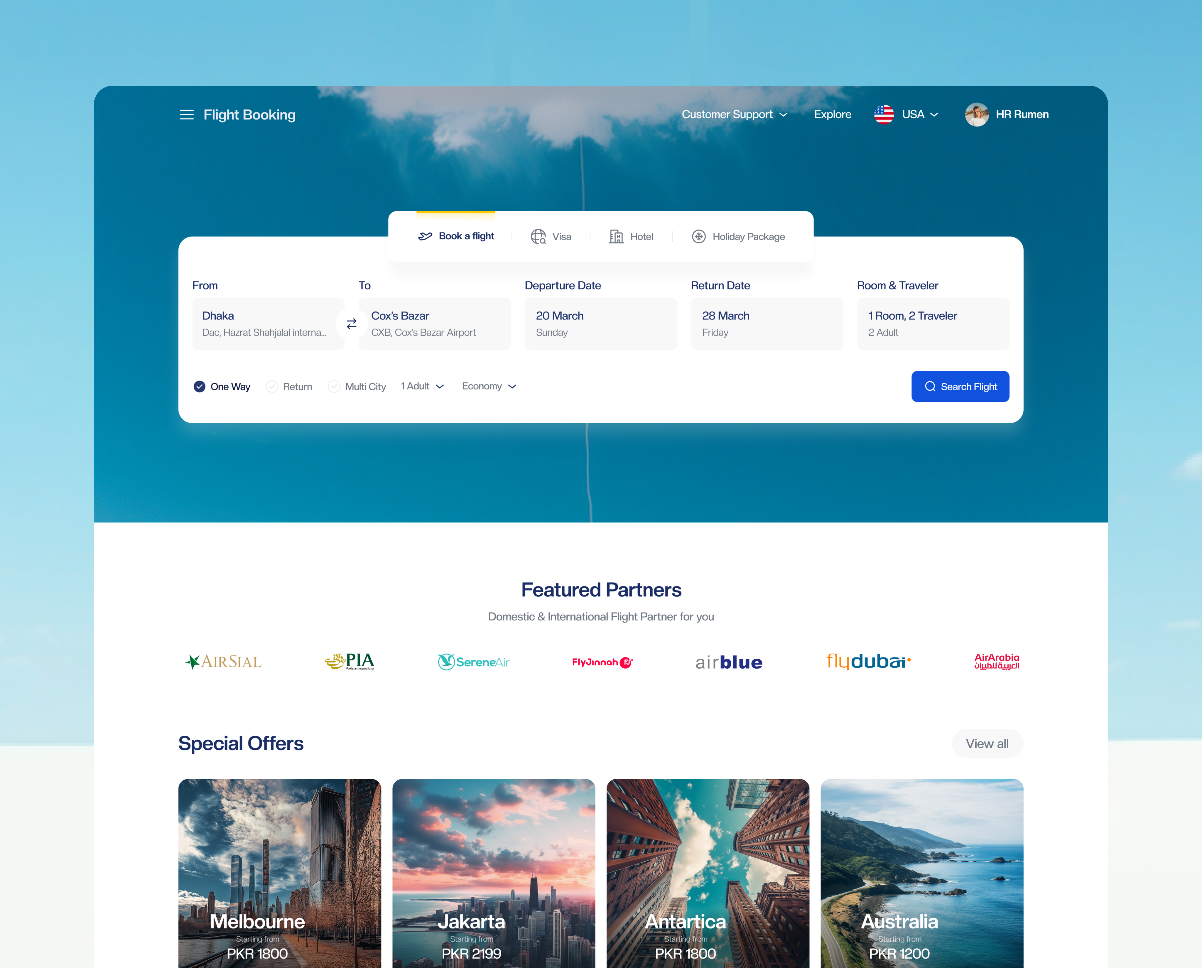 Flight Booking Website design flight booking flight booking app flight booking website flight booking website design hr rumen landing page landingpage minimal online ticket ticket ui ux web design website website design