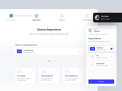 Fleet Creation Flow components fleet flow mobile onboarding payment stepper ui ux