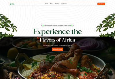 Crisp and Crave africa chef food green landing page nature orange plating restaurant web website