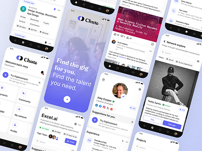 Mobile App Design for Chute app design figma mobile mobile app ui ux