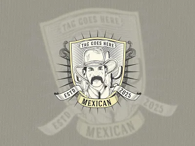 Mexican Man Vintage Hand Drawing Logo custom t shirt design graphic design hand drawing illustration t shirt design vector design vector t shirt vintage hand drawing vintage logo