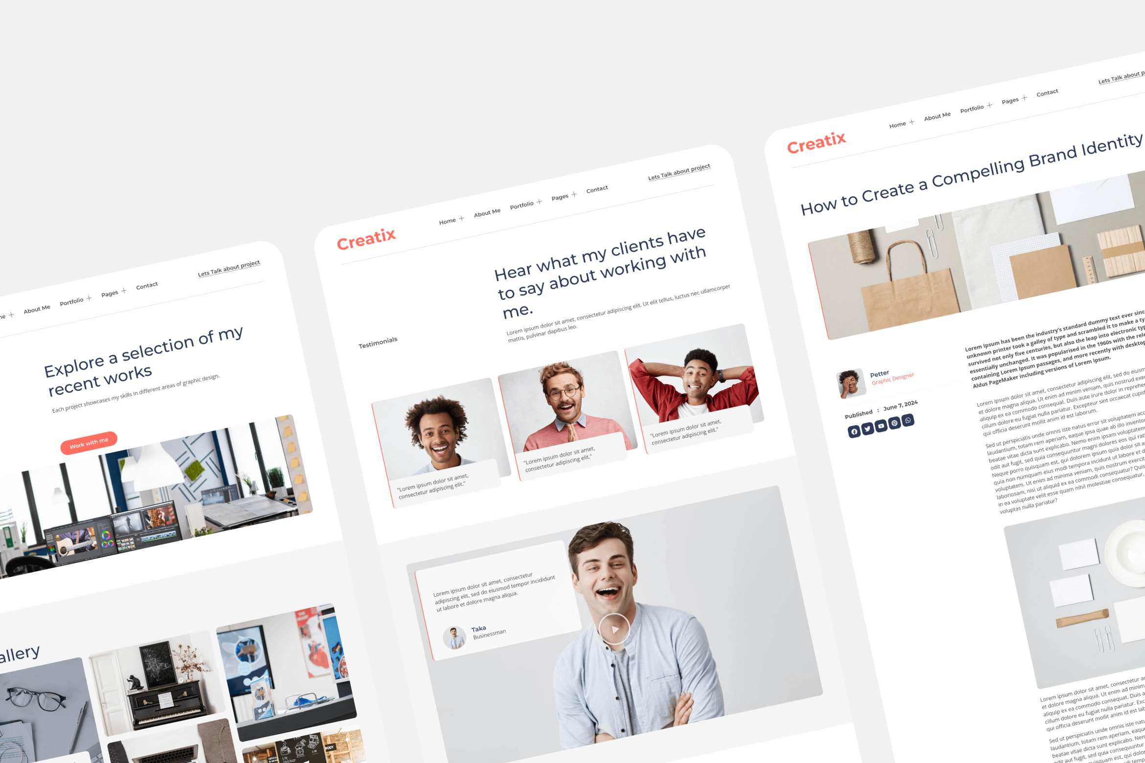 Creatix - Personal Portfolio & Resume Elementor Template Kit clean cv design digital elementor minimalist modern personal portfolio project resume ui ux vcard webflow website white wordpress