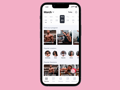 Popular creators add app button creator cretor dropdown fitness menu mobile plus button round scroll select selection ui view