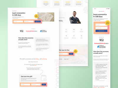 Landing page | UI Challenge #3 dailyui economics landing page newsletter ui uichallenge uiux uxui