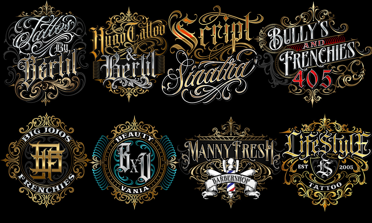 Example of Vintage Logo, Tattoo Lettering