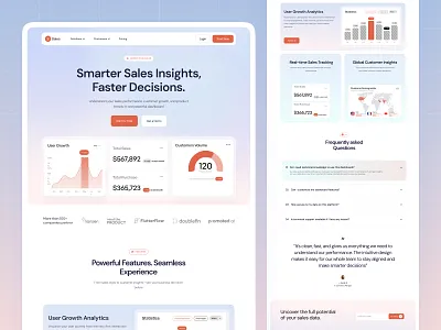 Saas Landing Page Design cleandesign conversiondesign dashboarddesign ebsitedesign figma landingpage landingpagedesign moderndesign productdesign responsivedesign saas saasdesign startupdesign techui ui uidesign userinterface ux uxdesign webdesign