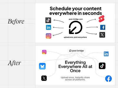 Open graph image design for post-bridge branding design typography ui ux