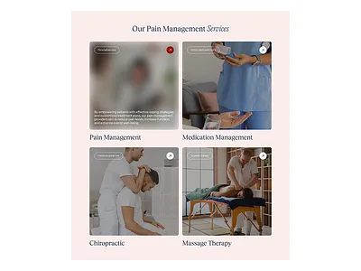Service Section for Pain Center graphic design health healthcare homepage landing page lifestyle medicine pain center uiux web design website wellness