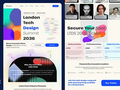 Design Tech Conference Landing Page colorful conference design conference event event website fun landing page tech ui website