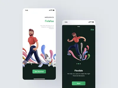 FinWise Mobile App – Smart Financial Management appdesign branding creative design designstudio fintech illustration logo mobile mobile app mobile apps mockup productdesign productdigital ui uiux ux uxdesign