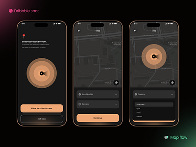 Map app darkmode egypt location map mapflow mobileapp productdeign productdesign saudiarabia ui ux