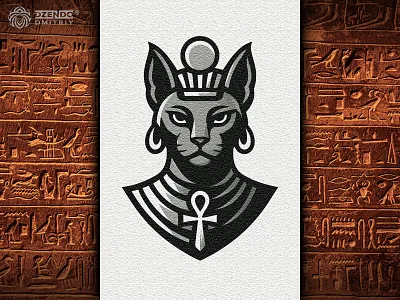 Egyptian goddess Bastet bastet emblem bastet symbol branding cat goddess cat with ankh divine protector egyptian goddess egyptian logo egyptian mythology feminine power fierce cat logo mystical branding mythical animal logo sacred cat design sacred feline spiritual identity