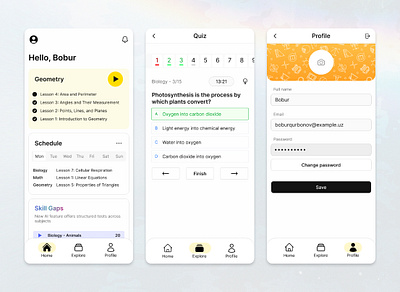 Learnify App design app design education mobile app mobile ui uiux