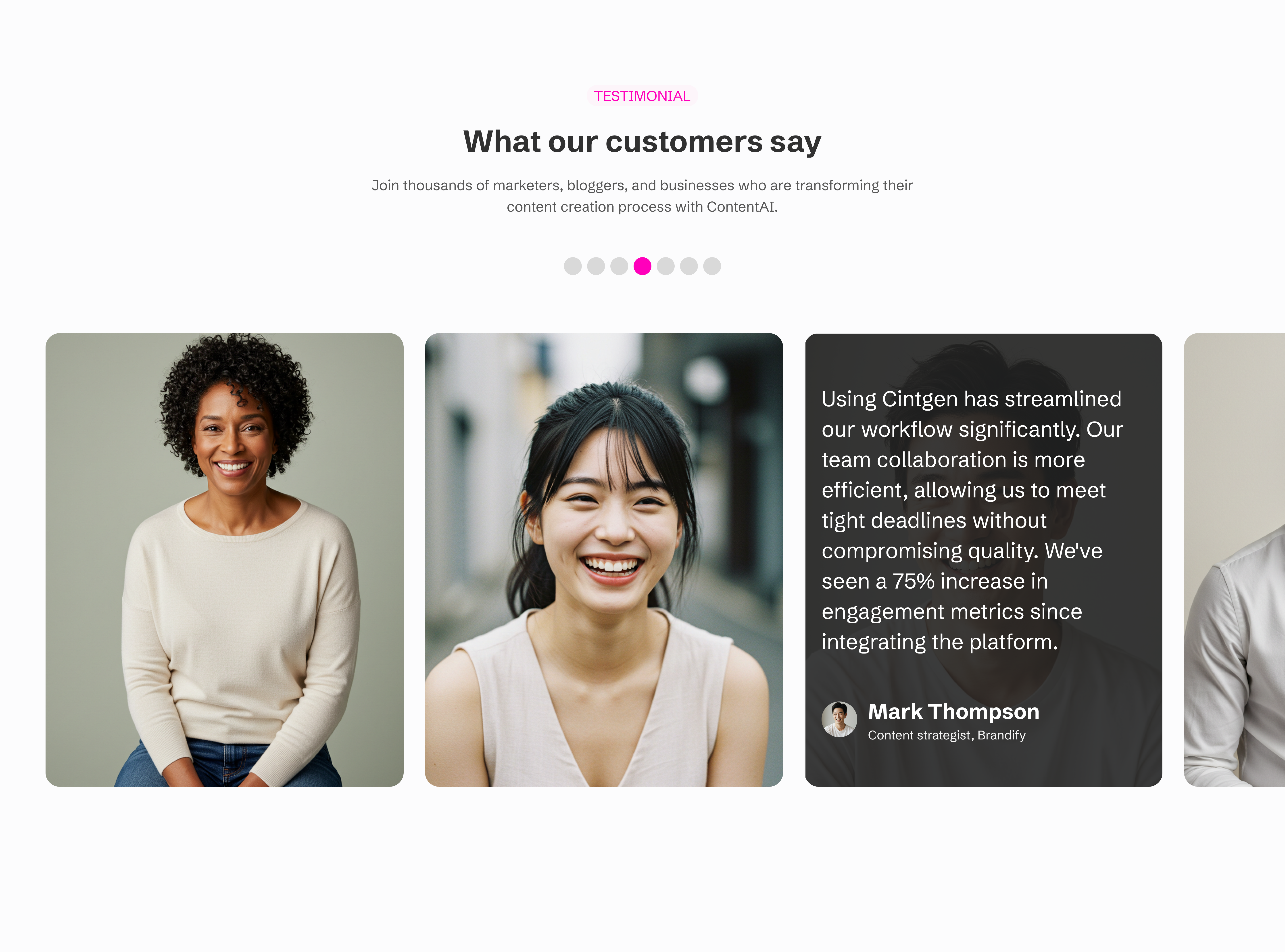 testimonial section dailyui design product design testimonials ui uiux user experience ux web design website