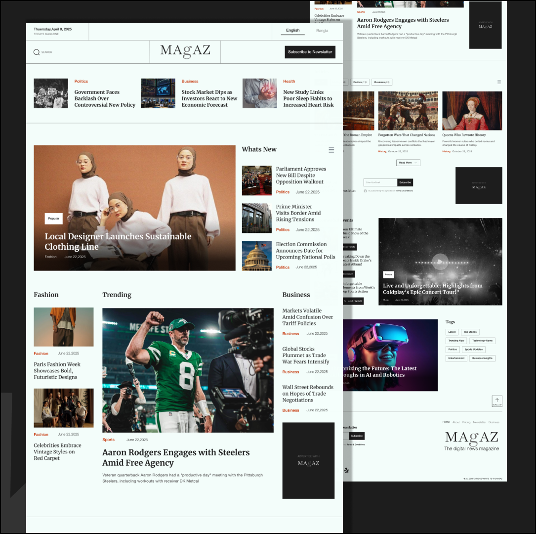 NEWS MAGAZINE WEB UI Design magazine news ui ui design ux webui