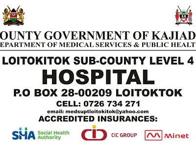Kajiado county government of kajiado sign board branding graphic design hospital ibconcept kajiado logo mainadev nairobi