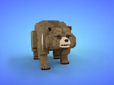 Voxel Forest Animals - Bear - Game Asset 3d 3d model animated bear fantasy game asset isometric low poly lowpoly magicavoxel unity3d voxedit voxel voxel art voxels