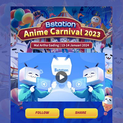 Landing Page Anime Carnival Event anime blue theme carnival event event organizer landing page web design web event web ui
