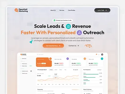 Open Mail Marketing Landing Page design landing page minimal ui ux
