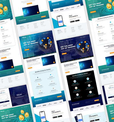 Website Design For Trading | CTEX MARKETS | UI Design crypto landing page trading ui uxui website design