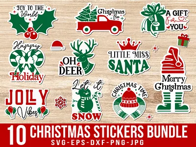 Christmas Stickers SVG PNG Bundle christmas lights christmas season svg christmas stickers inspirational sticker merry and bright svg png file printable stickers svg sticker design stickers digitales