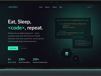 Modern Software Development Agency Website Concept