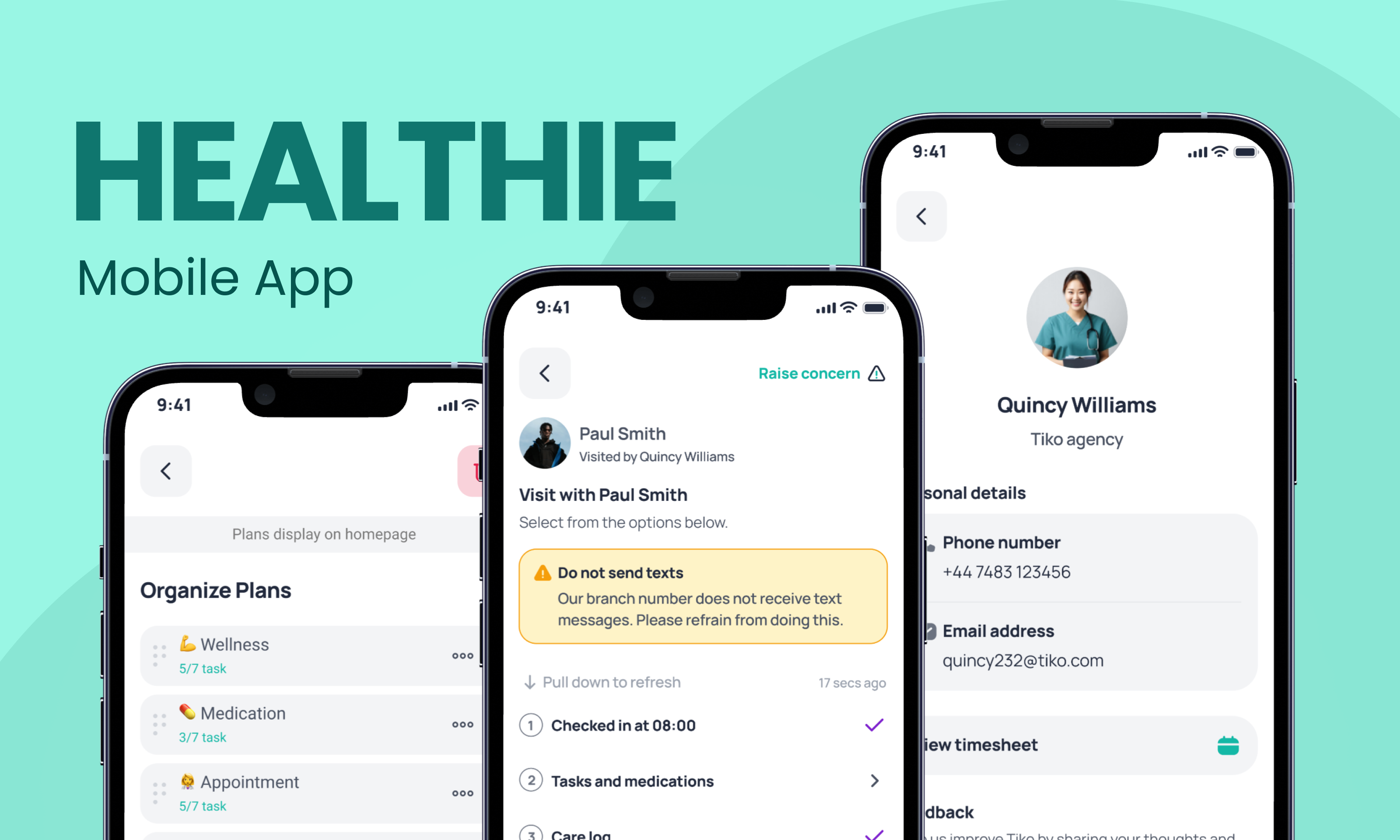 Healthie | Mobile app | Care planner app care planner design healthcare medica ui ux