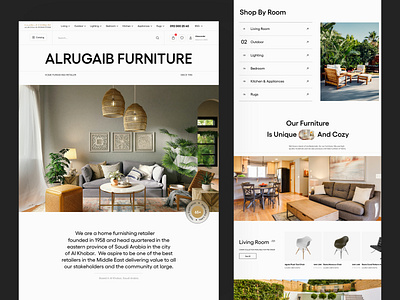 Furniture Website - Al Rougaib business clean company corporate furniture homepage minimal minimalist modern new popular redesign retailer site ui ux website website design