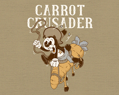 CARROT CRUSADER apparel art boot branding carrot cartoon character cowboy design draw fun graphic design icon illustration rabbit retro