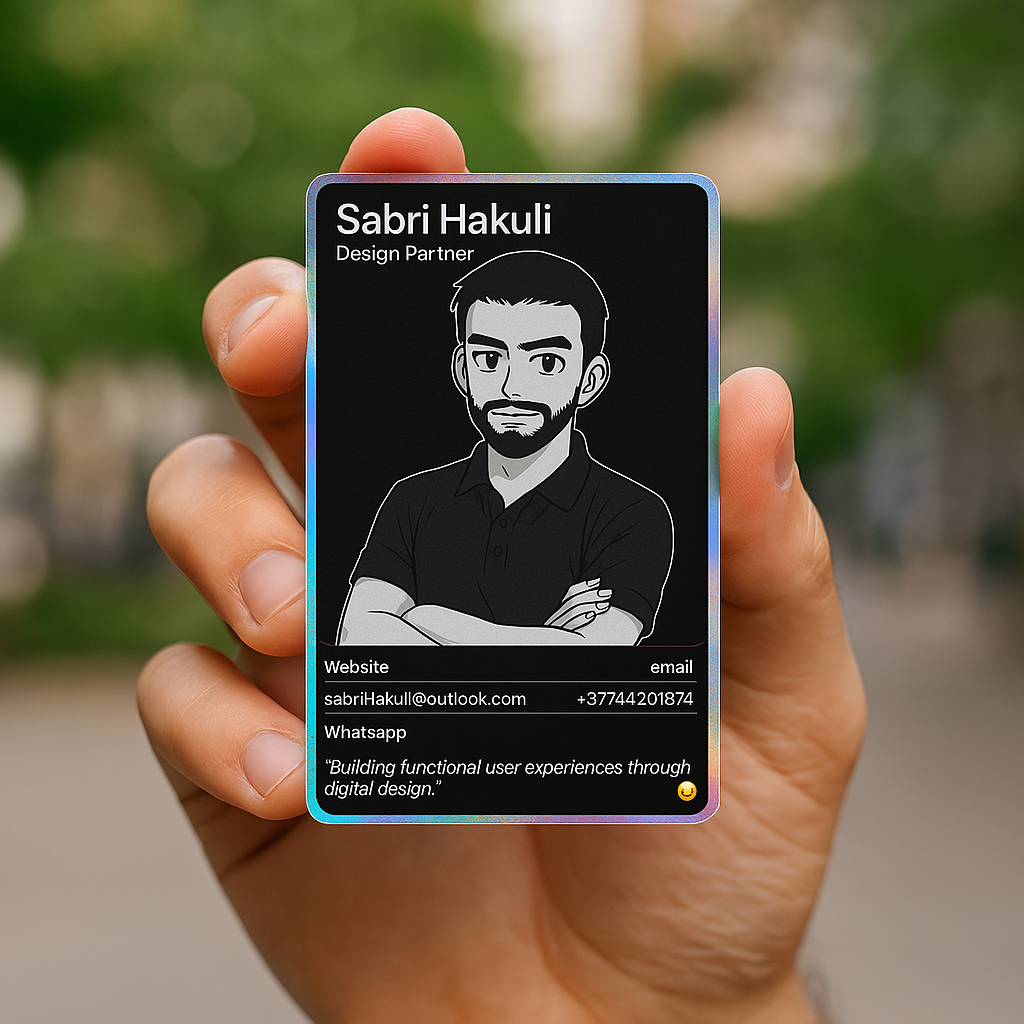 ✨ My New Business Card! ai business card cartoon designer figma landing modal product ui uiux ux web web design white