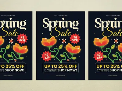 Spring Sale Flyer design event flat design flyer graphic design illustration mockup season spring spring sale template