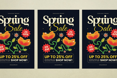 Spring Sale Flyer design event flat design flyer graphic design illustration mockup season spring spring sale template