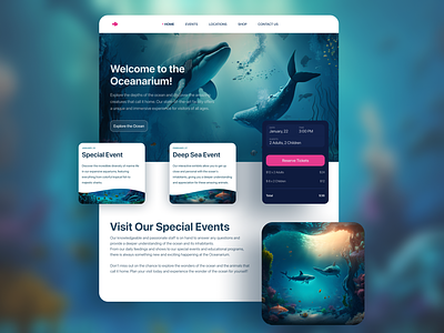 Oceanarium Website Design booking website design oceanarium ticket website ui ux website website design