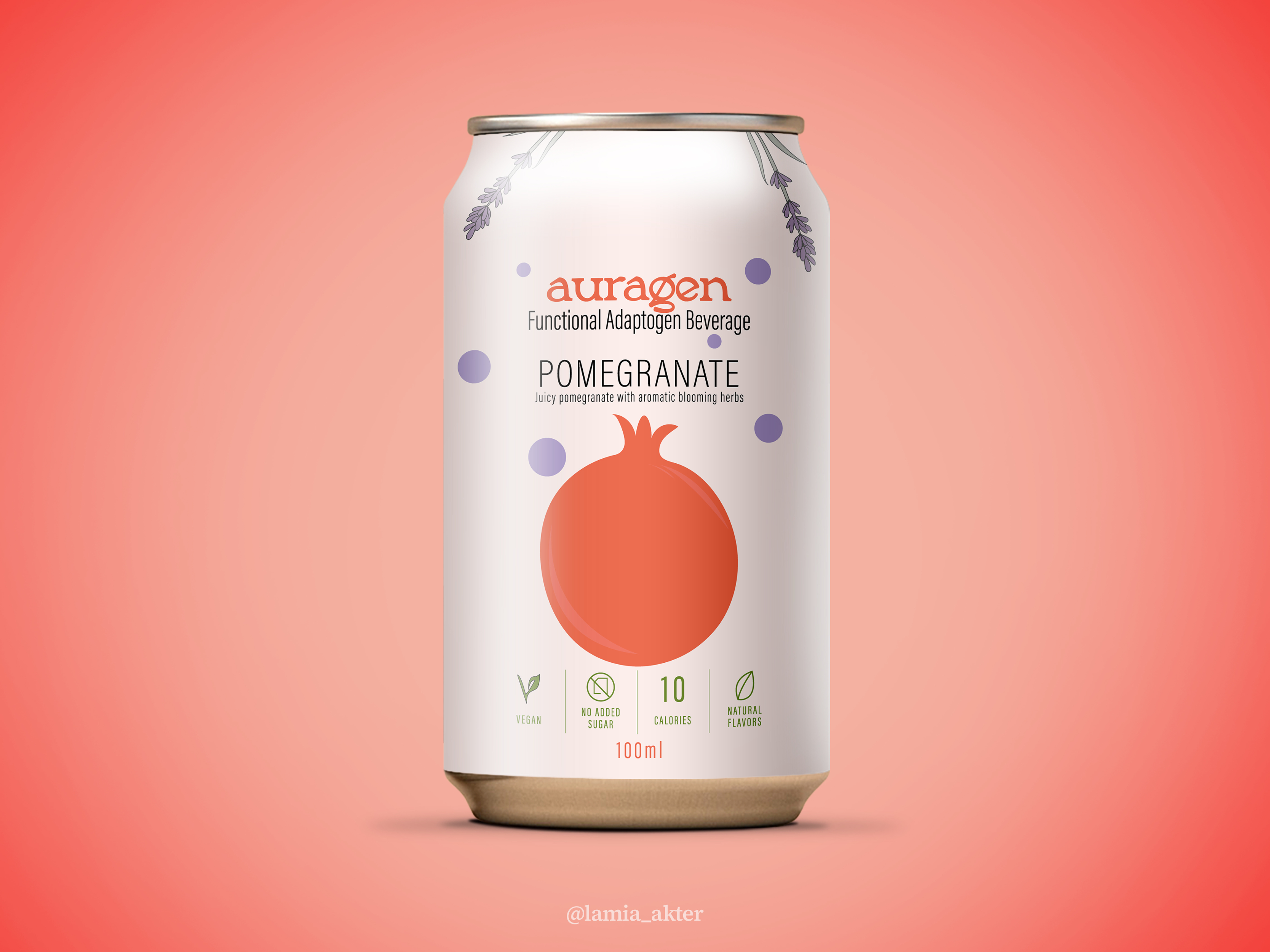 Pomegranate Adaptogen Beverage Label Design by Lamia Akter on Dribbble