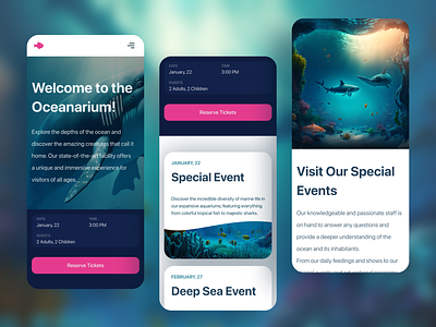 Oceanarium Mobile App Design booking app design mobile mobile app oceanarium ticket app ui ux