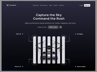 DroneRush Landing Page Section Design drone drone landing page figma ui user experience design