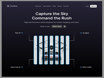 DroneRush Landing Page Section Design drone drone landing page figma ui user experience design